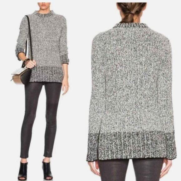 Rag & Bone Women’s Sweater Size Small Callisto Gray Ribbed Wool Blend Mock Neck - Picture 2 of 12